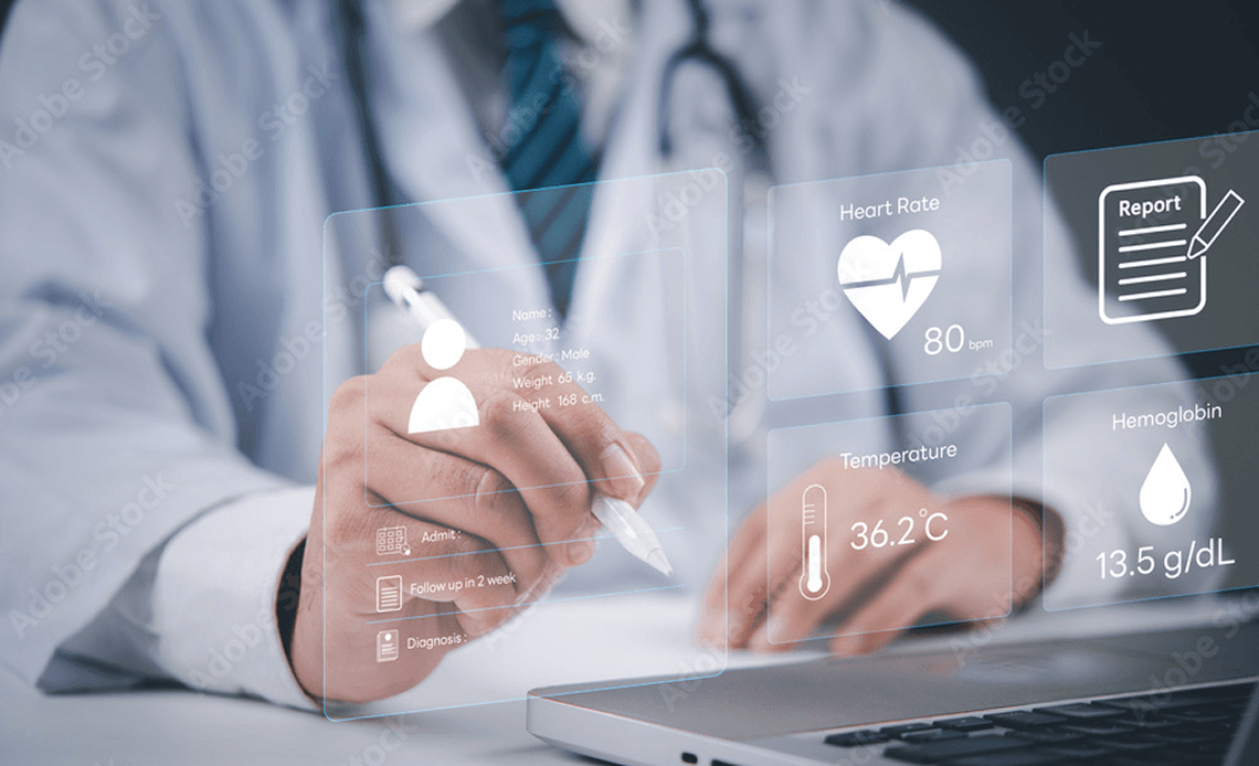 Practitioner with health metrics